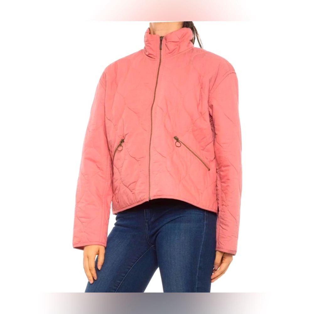 Lucky Brand Pink Quilted Carry On Jacket - Large NWT
